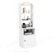 Bedside Tables Tall Nightstands with 5 Open Shelf and 2-Tier Storage Cabinet, Charging Station